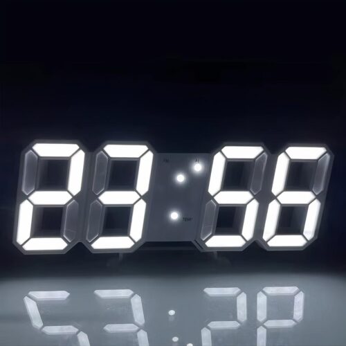 Horloge murale numérique à LED sur fond noir