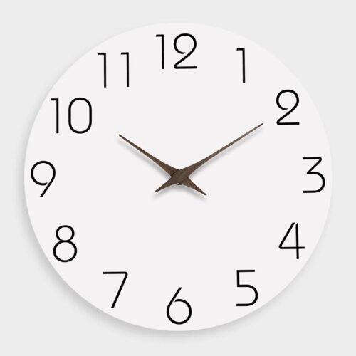 Horloge murale silencieuse minimaliste blanche