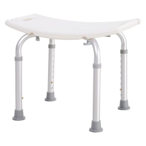 Tabouret blanc sur fond blanc.