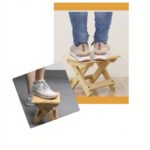 Tabouret pliable avec personnes l'utilisant.