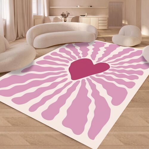 Tapis coloré coeur rose