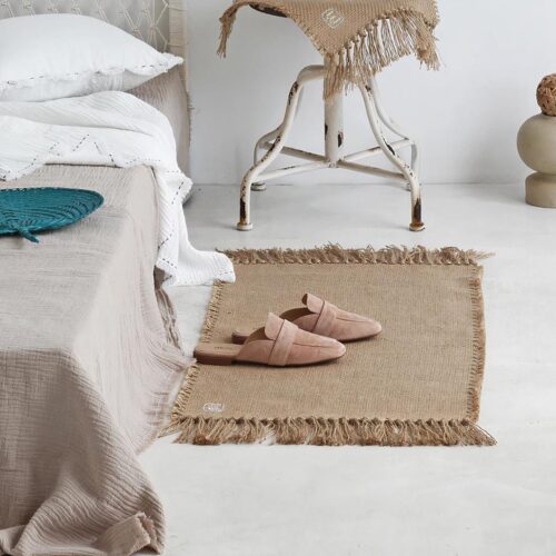 Tapis de sol à franges imitation jute