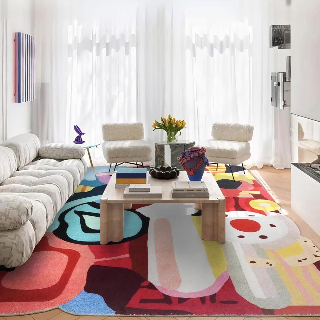 Tapis moderne coloré pour salon