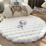 Tapis rond fourrure tout doux