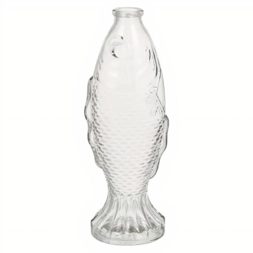 Vase poisson transparent sur fond blanc.