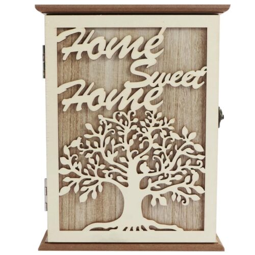 Boite à clé murale en bois home sweet home
