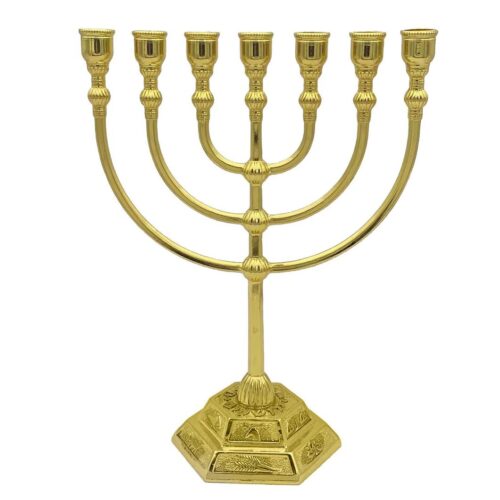Chandelier doré 7 branches Menorah