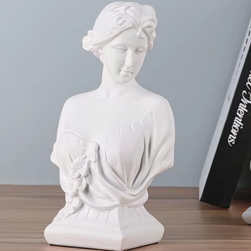 Statuette aphrodite blanche sur fond gris