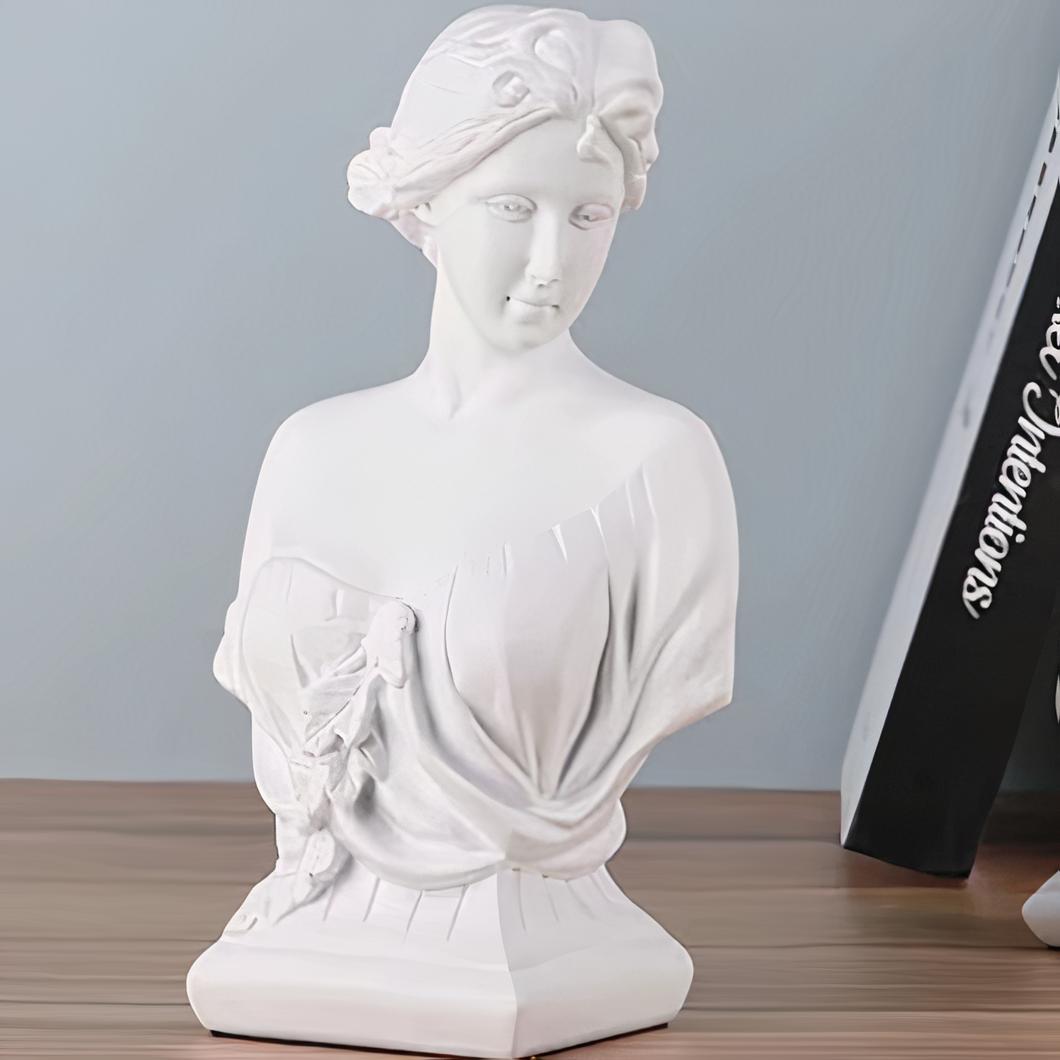 Statuette aphrodite blanche sur fond gris