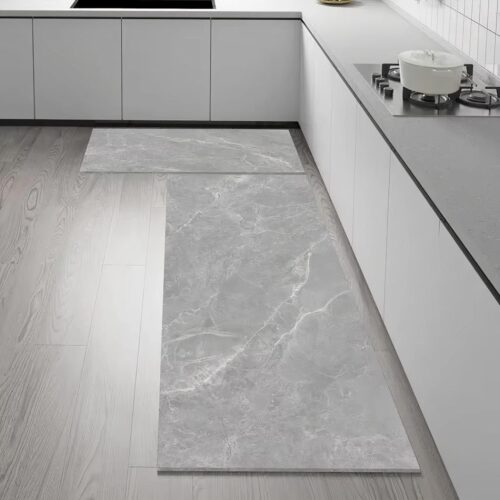 Tapis en vinyl pour cuisine effet marbre