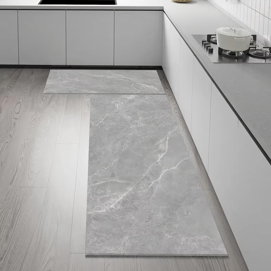 Tapis en vinyl pour cuisine effet marbre